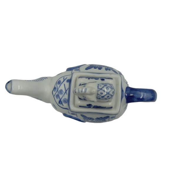 Elephant Teapot Blue & White Decorative Ceramic Decor Not for Food or Drink - Picture 5 of 12